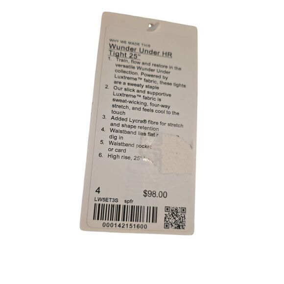 Stylish Red Patterned Women's Tights Lululemon Size 4 - Picture 3 of 3